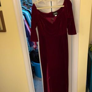 Sexy deep red velvet dress